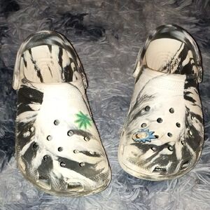 Black and White Crocs
